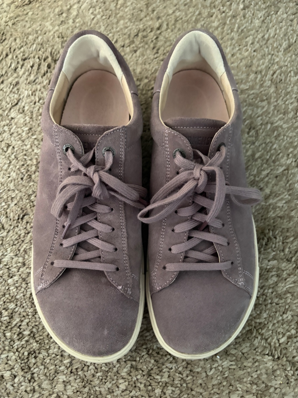 Birkenstock Women's Suede Lace-Up Sneakers in Dusty Mauve